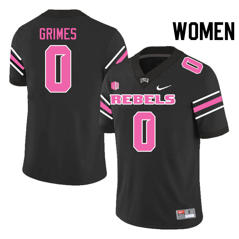 Women #0 Tony Grimes UNLV Rebels College Football Jerseys Stitched-Black